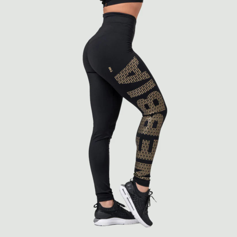 Gold NEBBIA print leggings